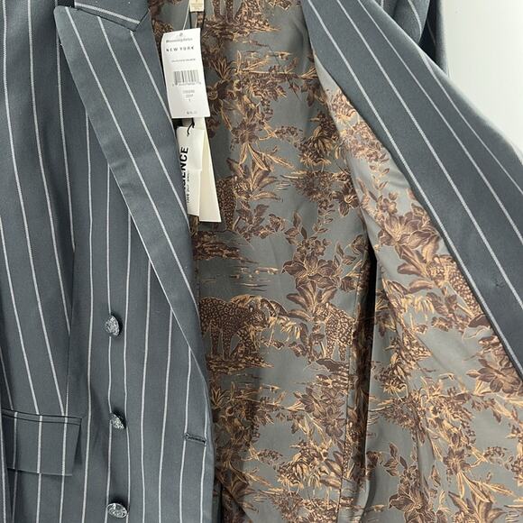 L'AGENCE Women's Aimee Pinstripe Double Breasted Blazer - Gray - 2 - NWT - Picture 5 of 8